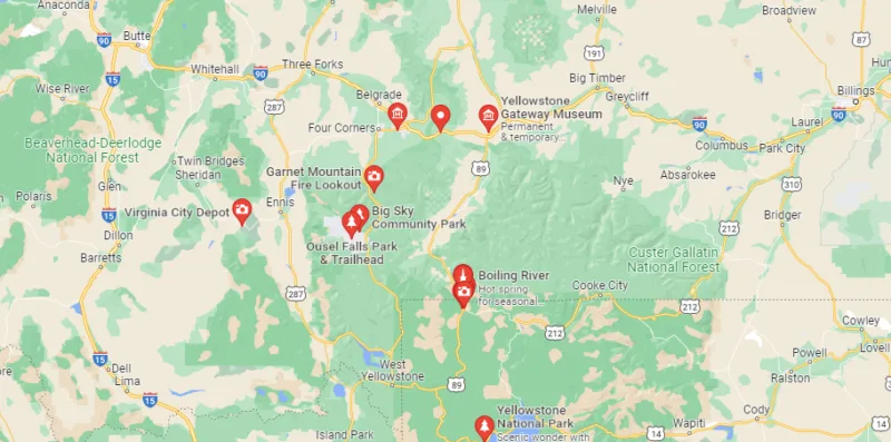 A map of the best things to do in BigSky