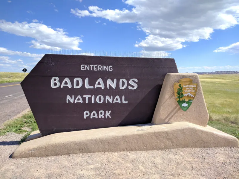 Badlands National Park Welcome Sign Board