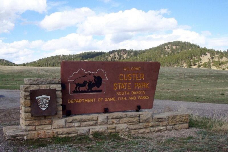 Custer State Park Welcome Sign Board