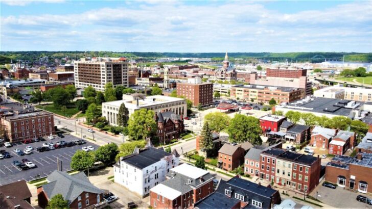 An aerial view of Dubuque