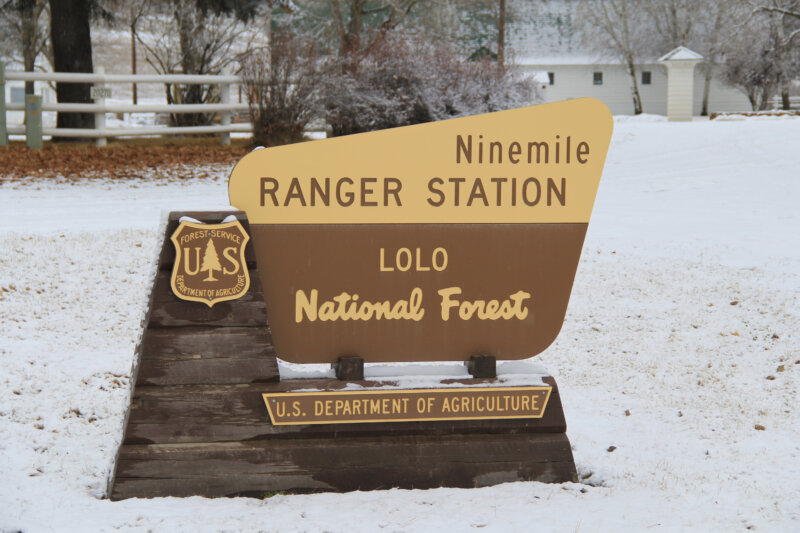 Sign board at Lolo National Forest