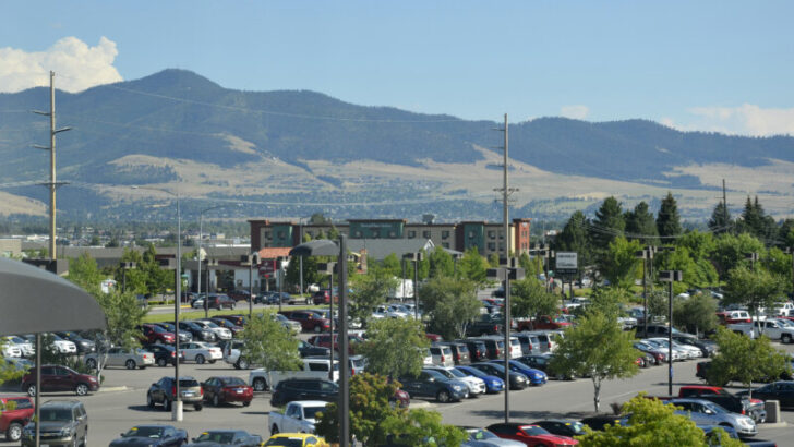 Cars parked in Missoula, Montana