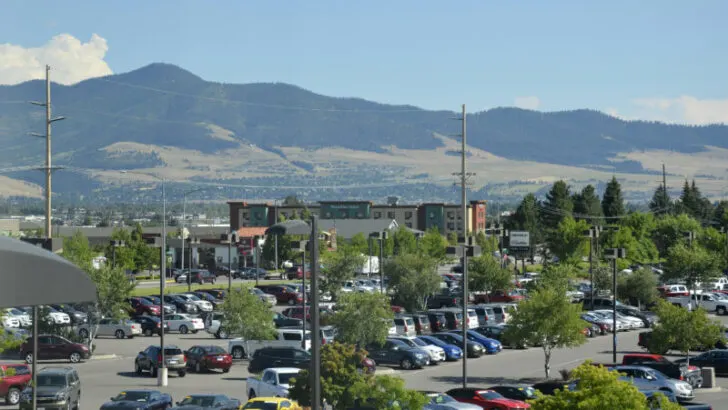 Cars parked in Missoula, Montana