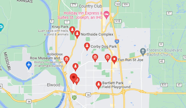 A map of best things to do in St. Joseph