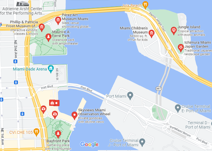 Map of the Full View in Miami