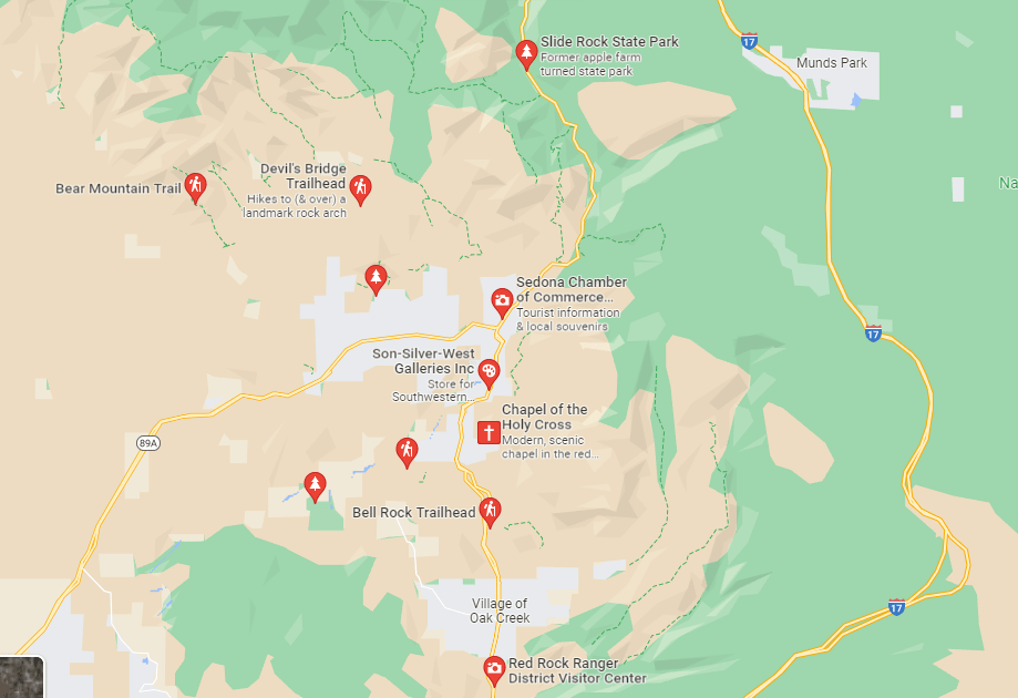 Map to Some of the Best Attractions in Sedona