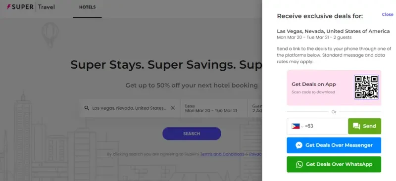 SuperTravel Multiple Booking Options 