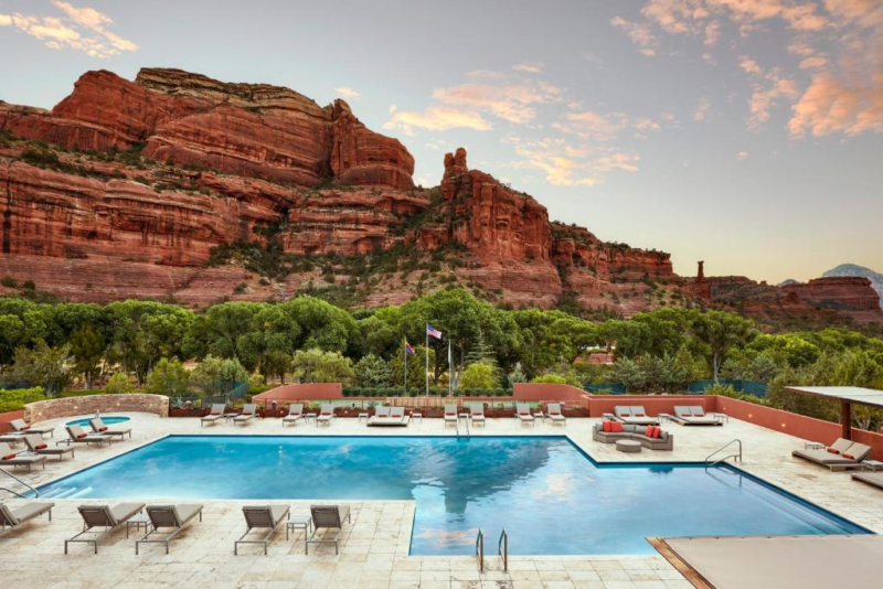 View from the resort pool of Enchantment Resort