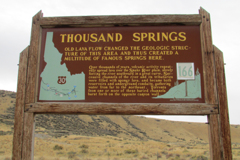 Thousand Springs State Park Signage