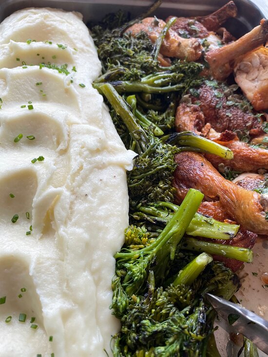 Pan Seared Chicken With Broccolini And Mash Meal At r Bar Asbury Park