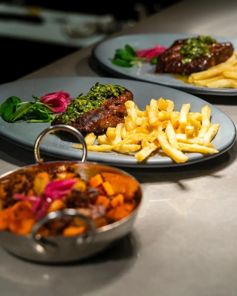 Flat Iron Steak and Fries At Tribe at Riverwalk Castle rock